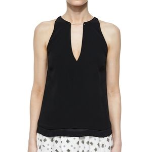 A.L.C Keaton Black Sleeveless Top with Metal Neck Detail Size 0